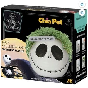 Disney Jack Skellington Decorative Planter - Black, White, Green